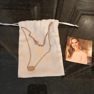 GUC Kendra Scott Rose Gold Drusy Elisa Necklace